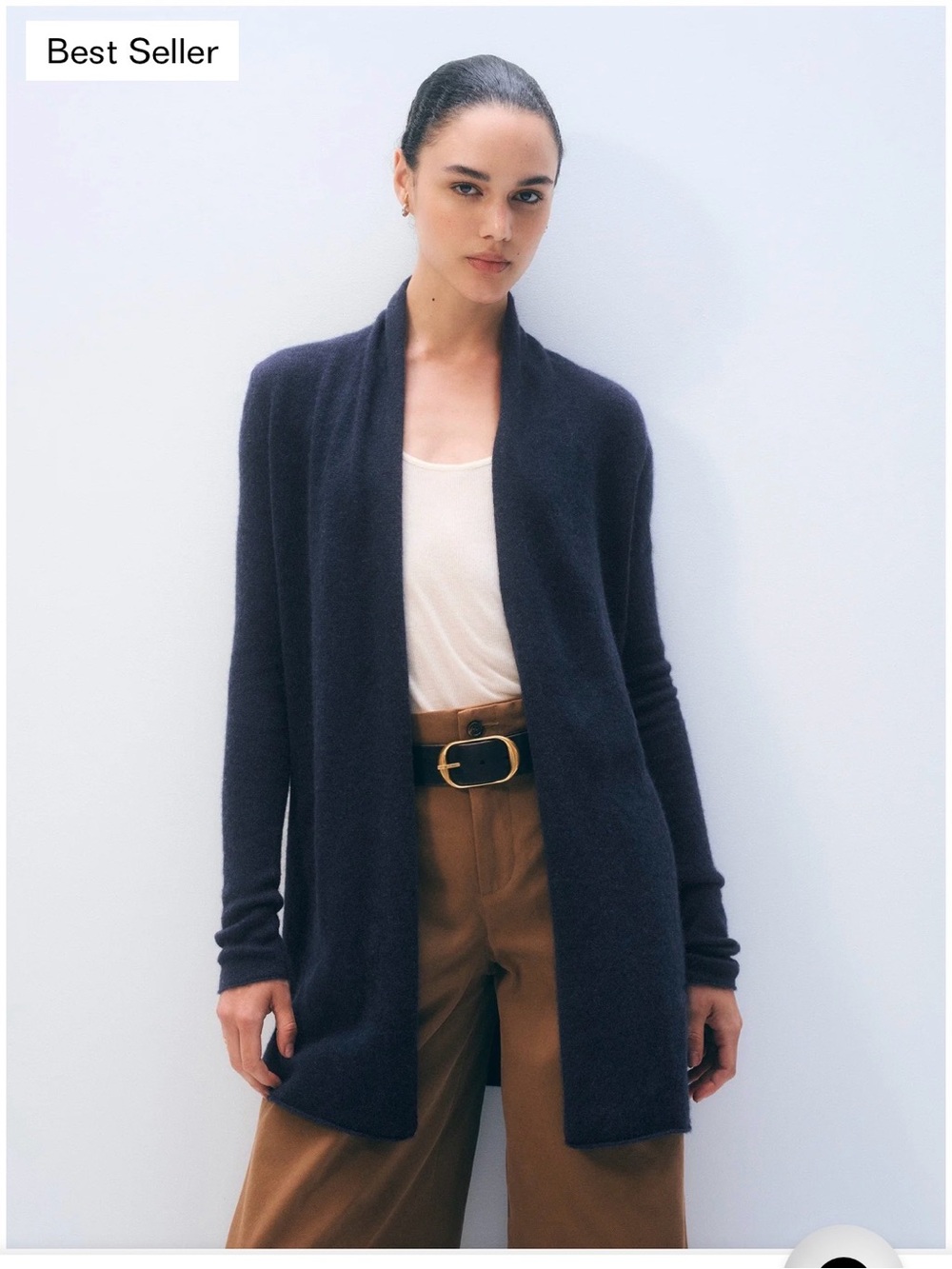 White & Warren Cashmere Trapeze Cardigan